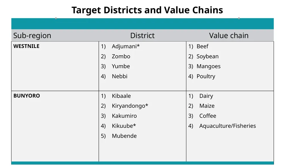 UGANDA CLIMATE SMART AGRICULTURAL TRANSFORMATION - slide 45 of 47