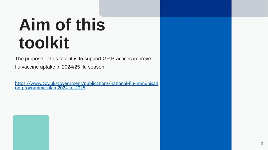 East Midlands GP Practice Flu Vaccination Toolkit - slide 2 of 21