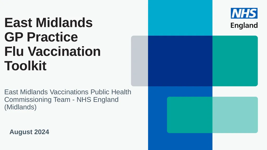 East Midlands GP Practice Flu Vaccination Toolkit - slide 1 of 21