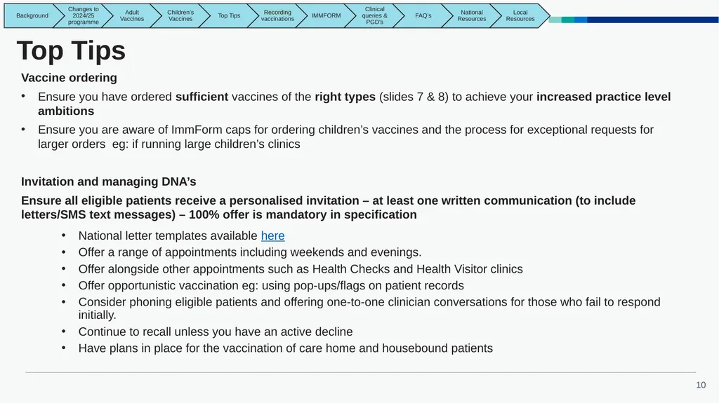 East Midlands GP Practice Flu Vaccination Toolkit - slide 10 of 21