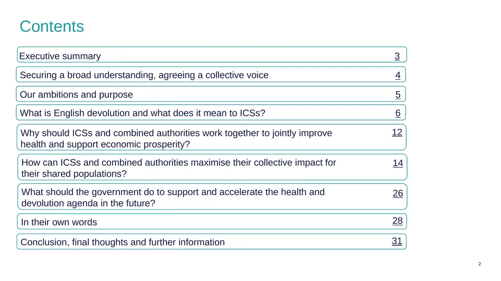 Our report in summary Prevention, population - slide 2 of 34