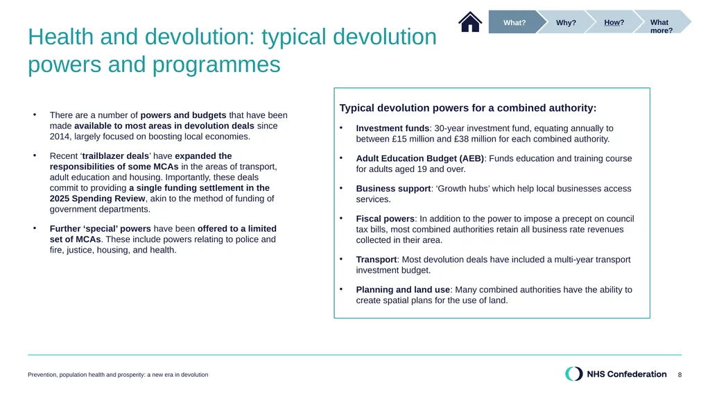 Our report in summary Prevention, population - slide 8 of 34