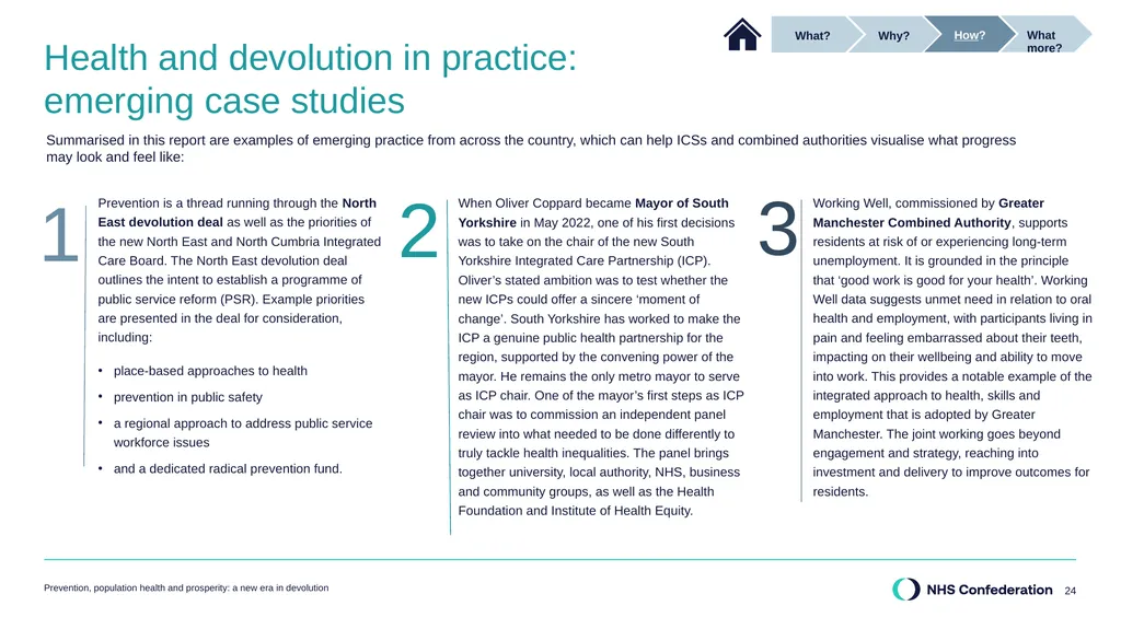 Our report in summary Prevention, population - slide 24 of 34