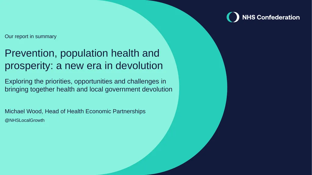 Our report in summary Prevention, population - slide 1 of 34