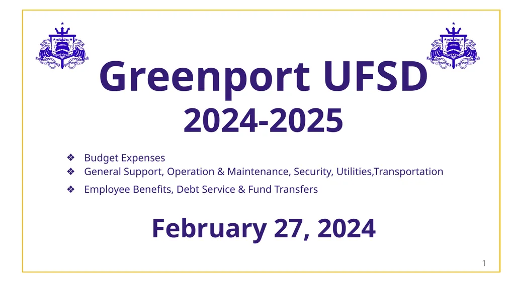 Greenport UFSD 2024-2025 Budget Expenses General