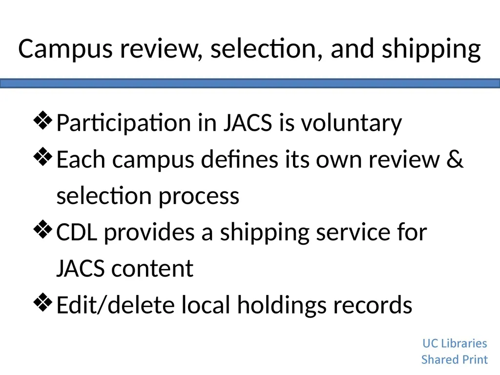 Journal Archiving Campaign Service (JACS) June 6, - slide 23 of 28