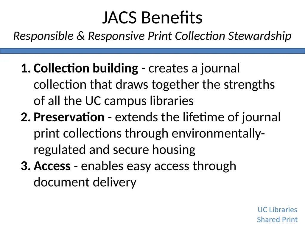 Journal Archiving Campaign Service (JACS) June 6, - slide 10 of 28