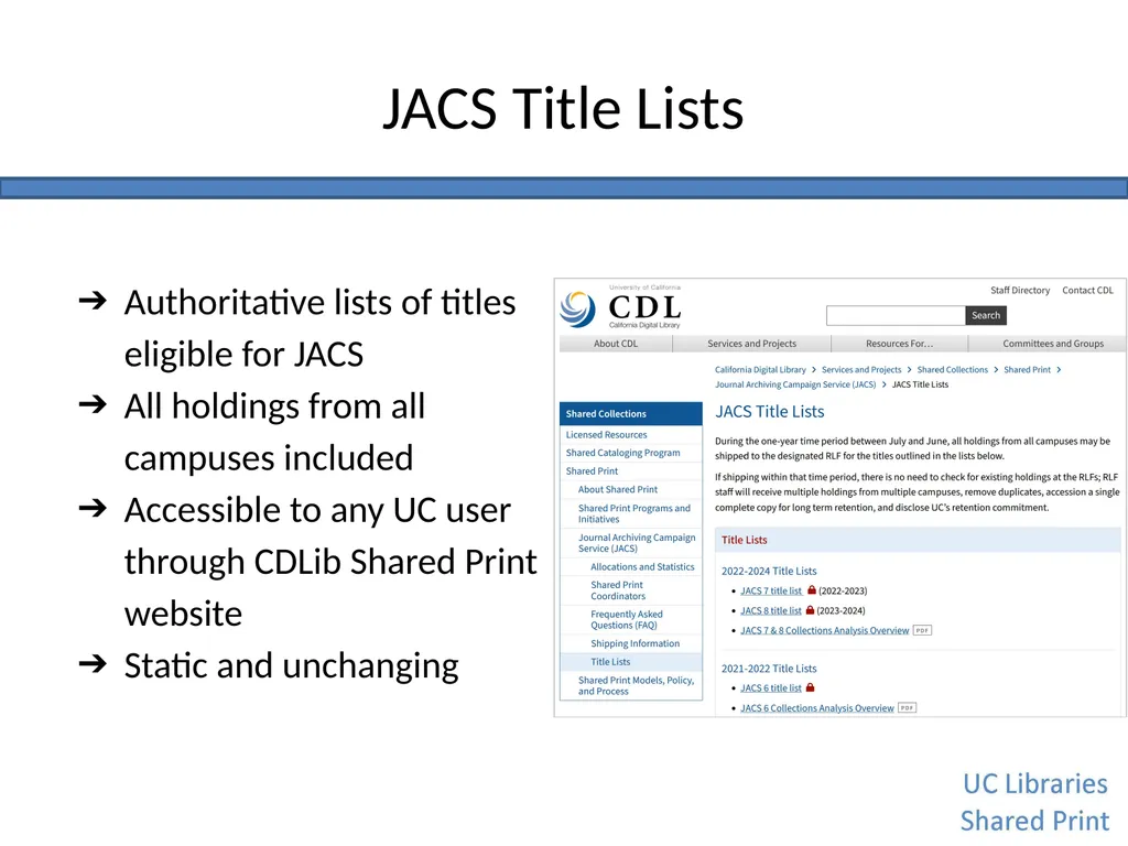 Journal Archiving Campaign Service (JACS) June 6, - slide 19 of 28