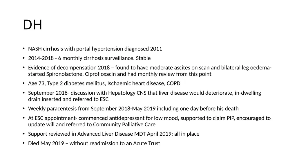 Palliative Care Case Presentation CNS Fiona Smith - slide 2 of 21