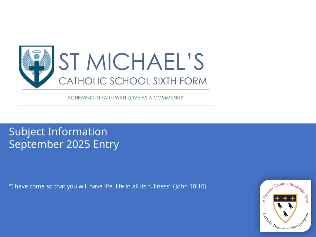 Subject Information September 2025 Entry “I have - slide 1 of 28