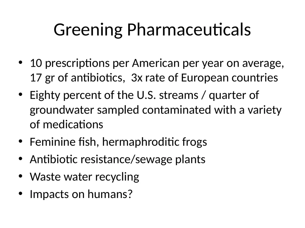 Greening Health Care Josh Farley CDAE Outline of - slide 5 of 34