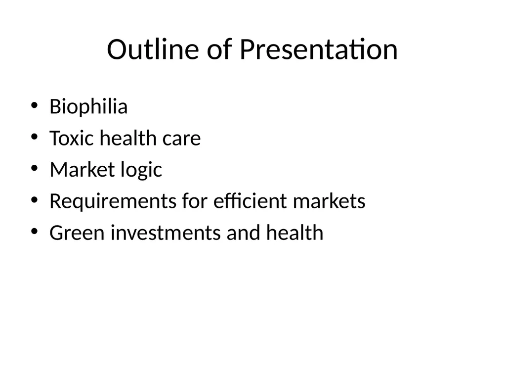 Greening Health Care Josh Farley CDAE Outline of - slide 2 of 34