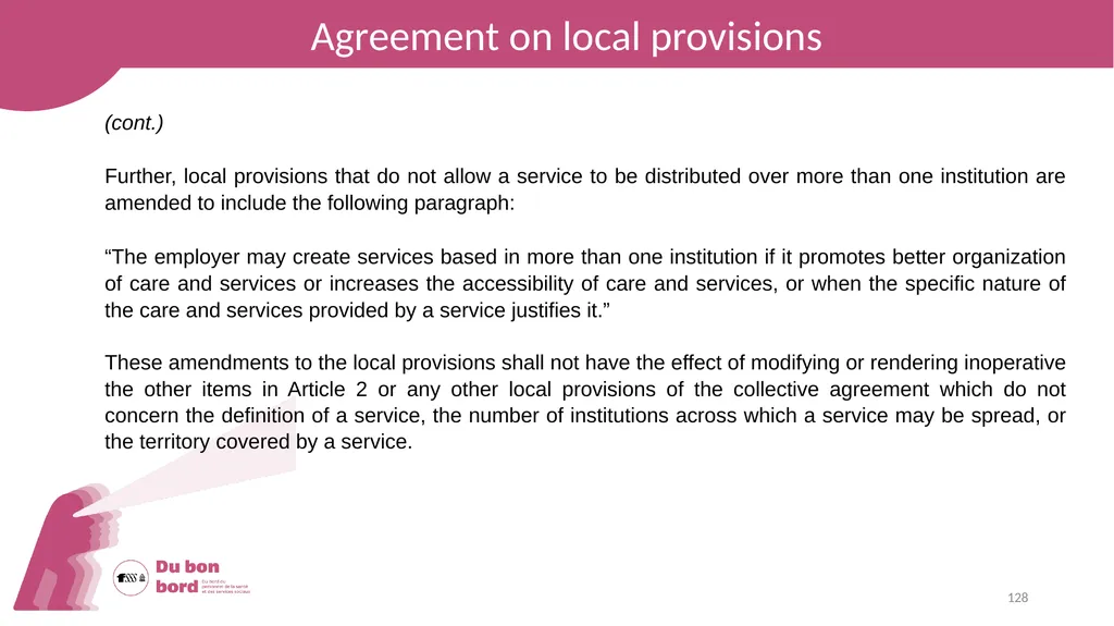 Tentative agreement Sectoral table General - slide 128 of 136