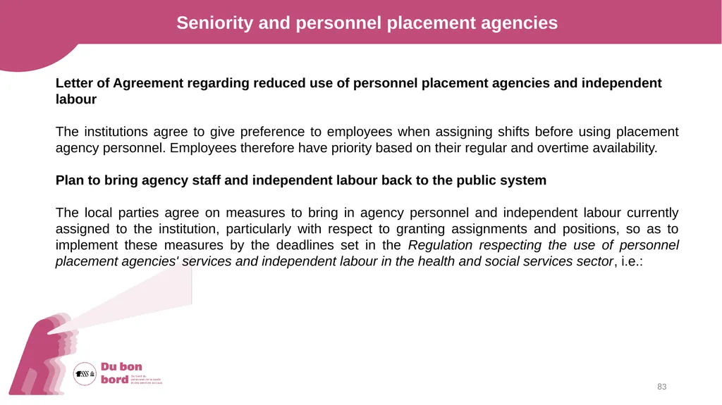Tentative agreement Sectoral table General - slide 83 of 136