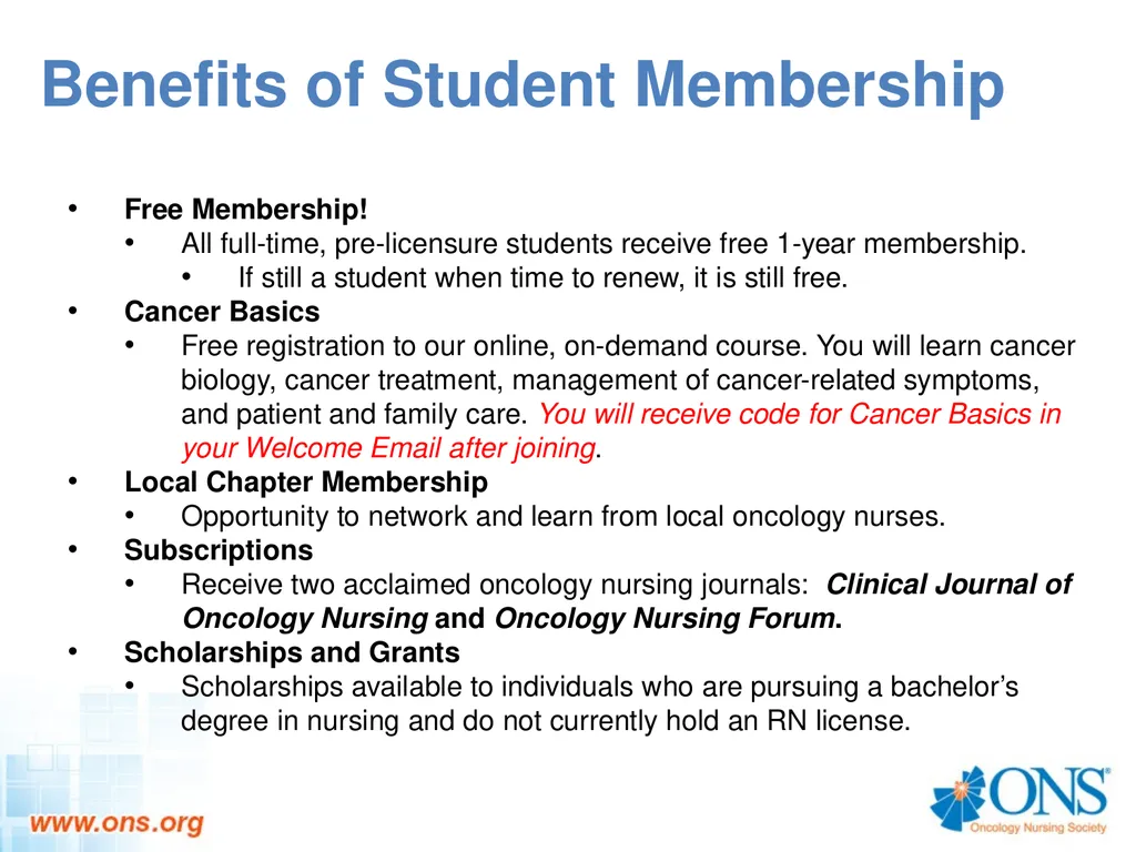 Oncology Nursing Society and (Enter School Name) - slide 4 of 9