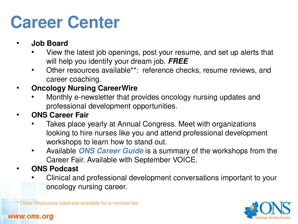 Oncology Nursing Society and (Enter School Name) - slide 6 of 9