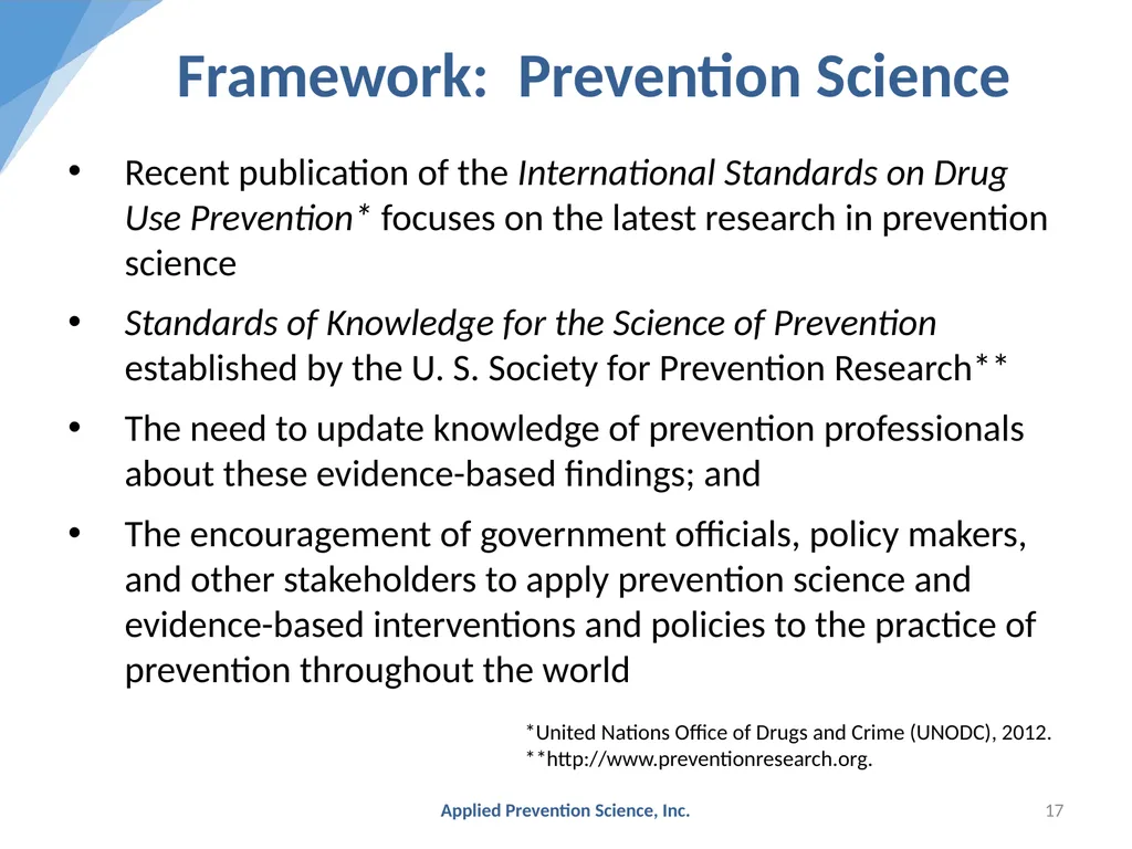 Evidence-Based Prevention: The Universal - slide 17 of 29
