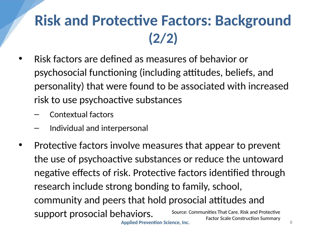 Evidence-Based Prevention: The Universal - slide 8 of 29