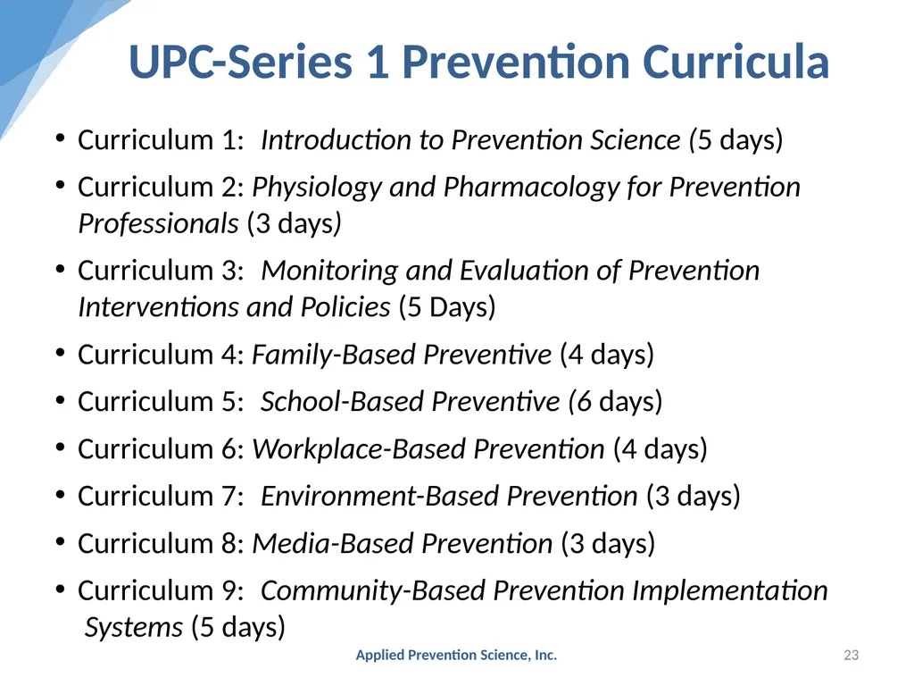 Evidence-Based Prevention: The Universal - slide 23 of 29