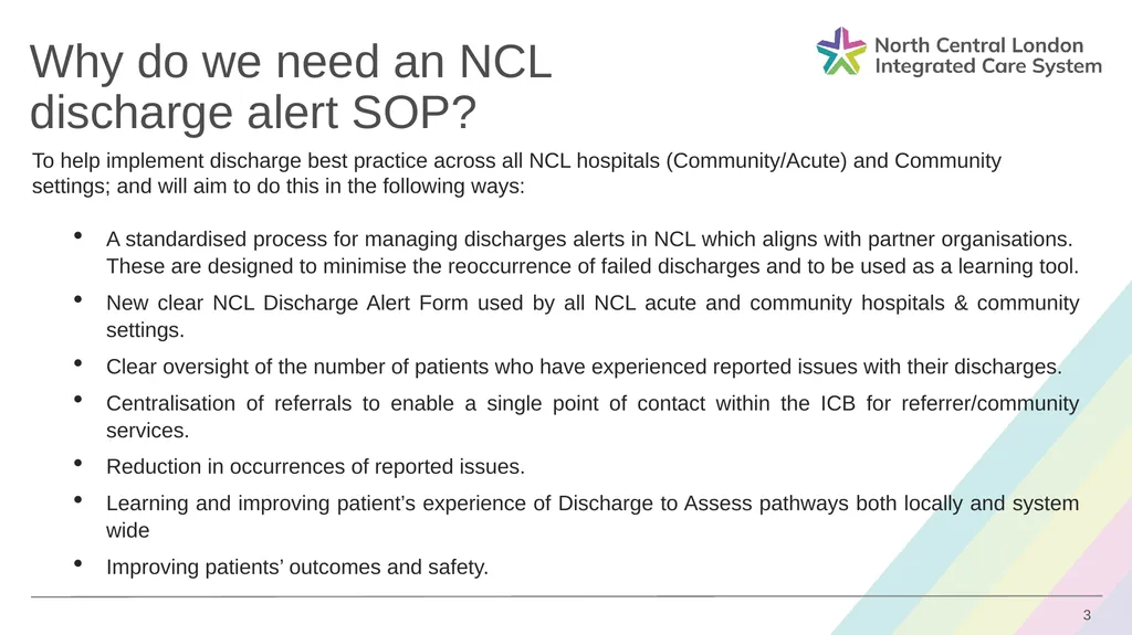 Discharge Alerts: Standard Operating Procedure - slide 3 of 12