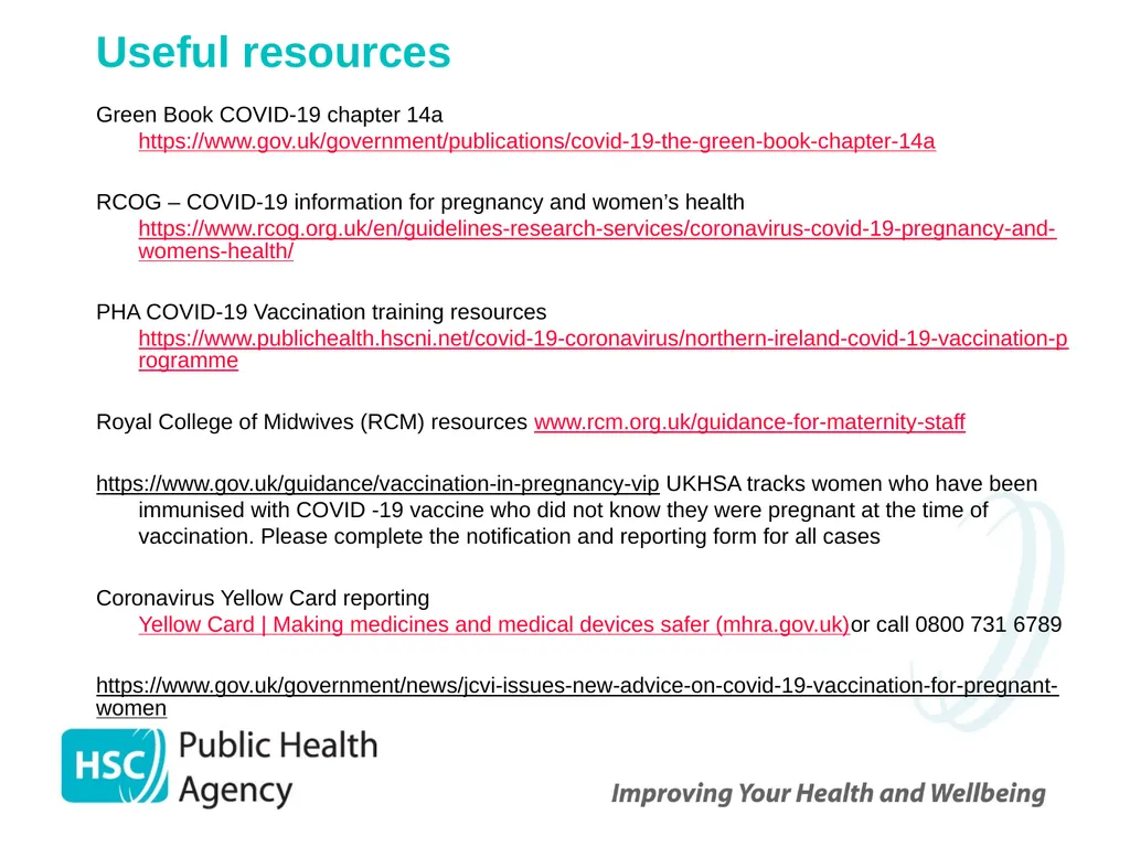 COVID-19 Vaccination programme for childbearing - slide 32 of 32