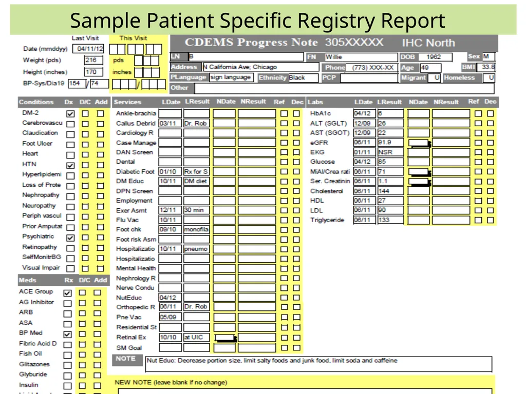 Implementing a Diabetes Registry and Care - slide 26 of 35