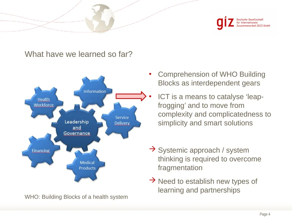 Strengthening health systems: Lessons learned on - slide 4 of 8