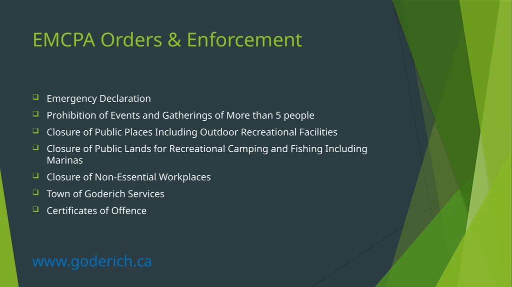 Municipal Enforcement Orders Made Under The - slide 2 of 27