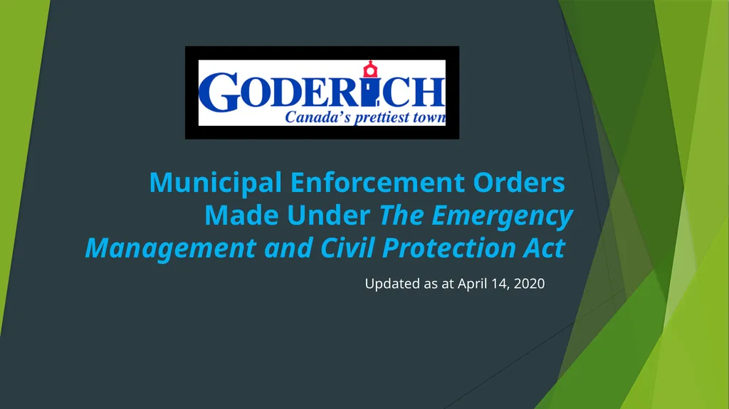 Municipal Enforcement Orders Made Under The - slide 1 of 27