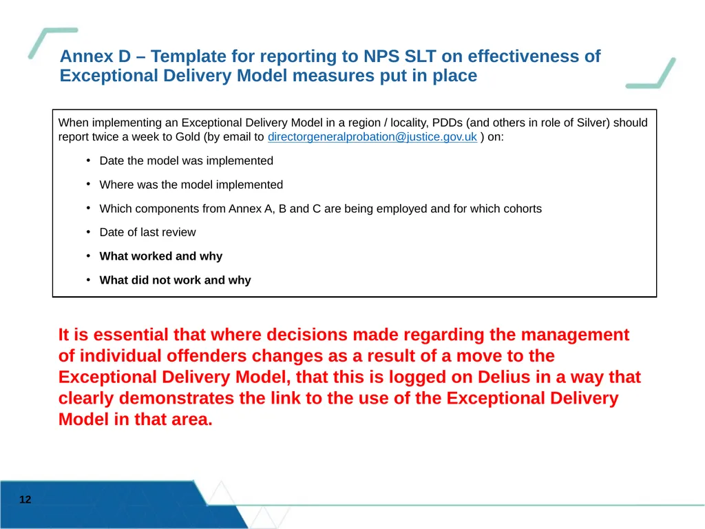 Updated 13/03/20 OFFICIAL SENSITIVE HMPPS – - slide 12 of 18