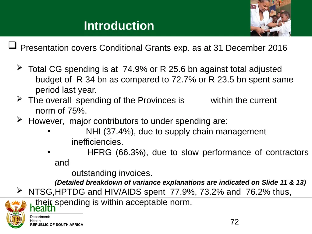QUARTER ONE TO QUARTER THREE Performance PORTFOLIO - slide 72 of 95