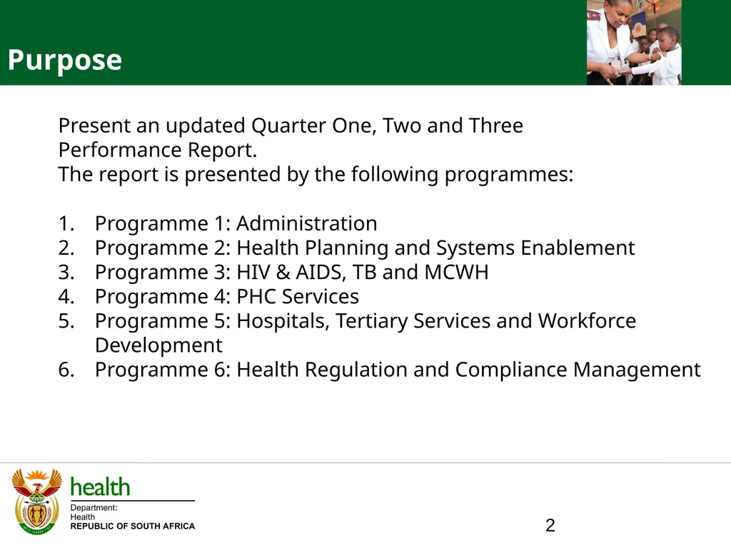 QUARTER ONE TO QUARTER THREE Performance PORTFOLIO - slide 2 of 95