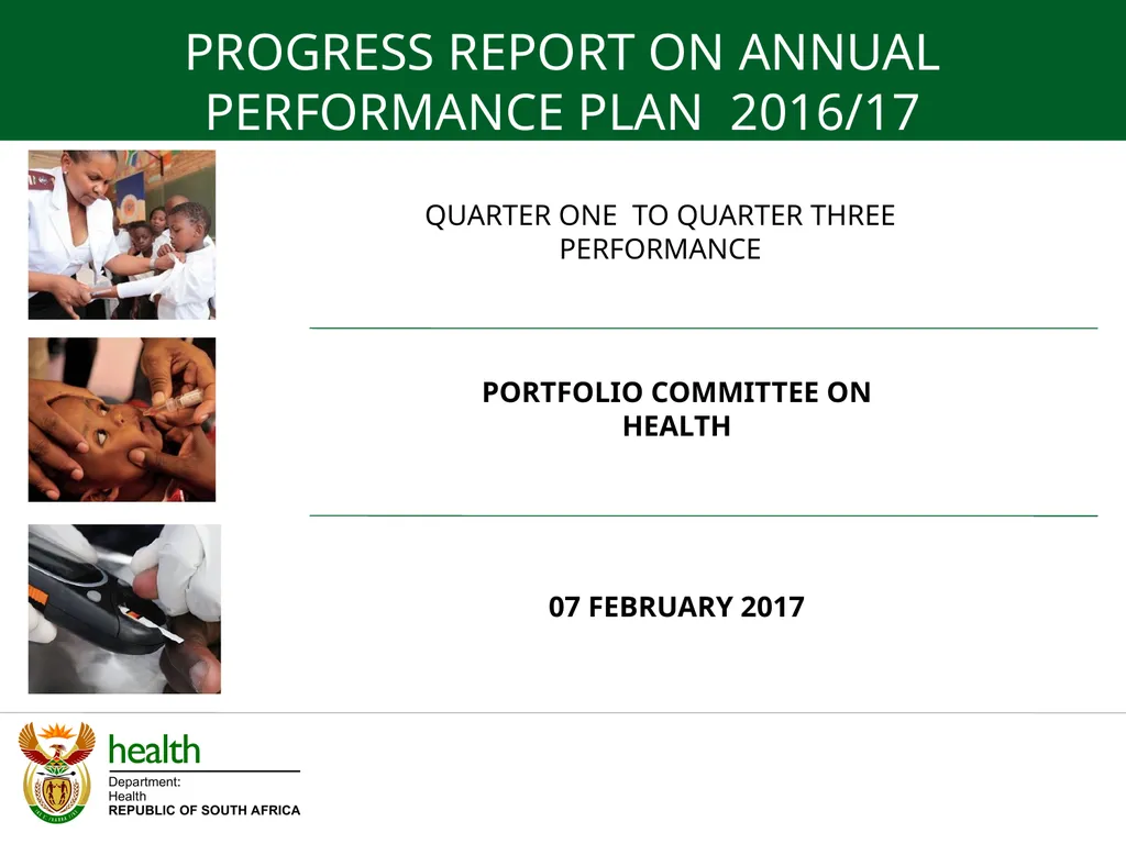 QUARTER ONE TO QUARTER THREE Performance PORTFOLIO - slide 1 of 95