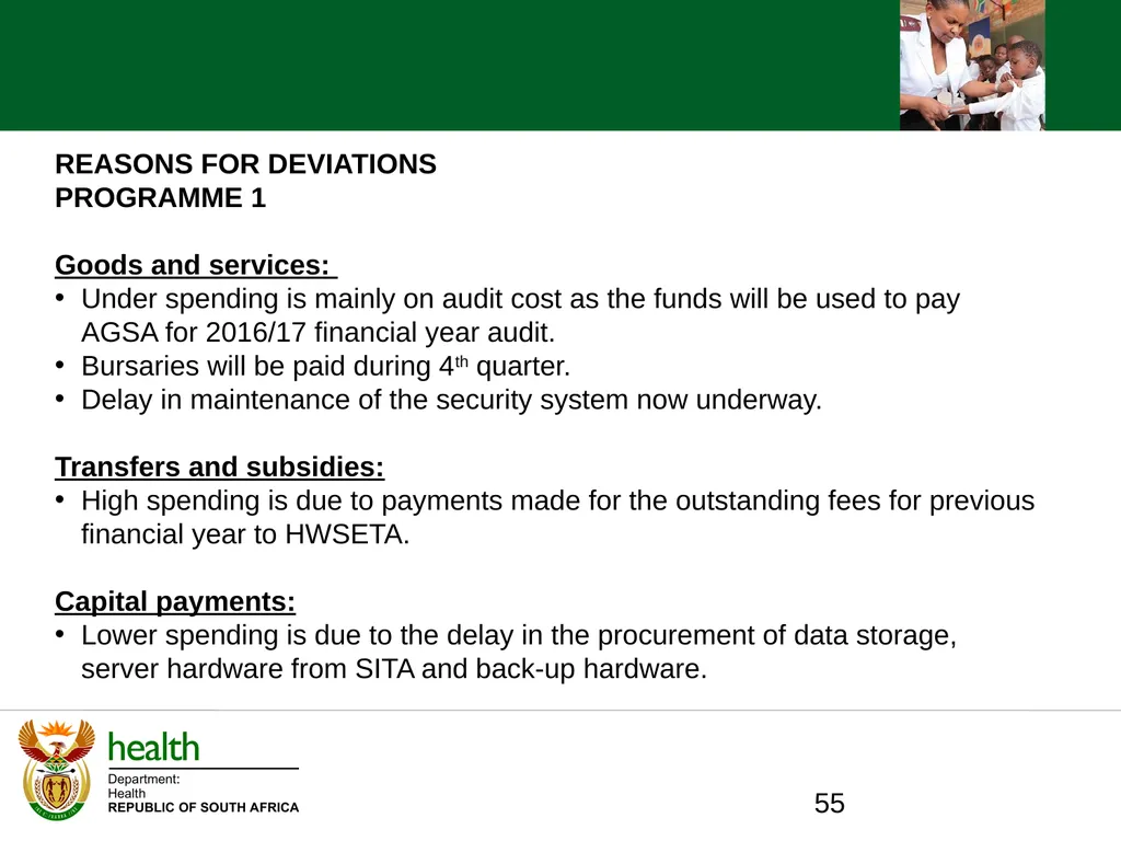 QUARTER ONE TO QUARTER THREE Performance PORTFOLIO - slide 55 of 95