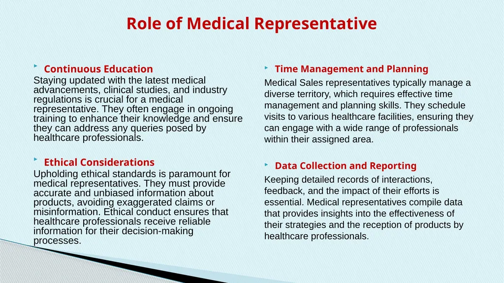 IT Enabled Medical Sales Representative Module 1 - slide 7 of 9