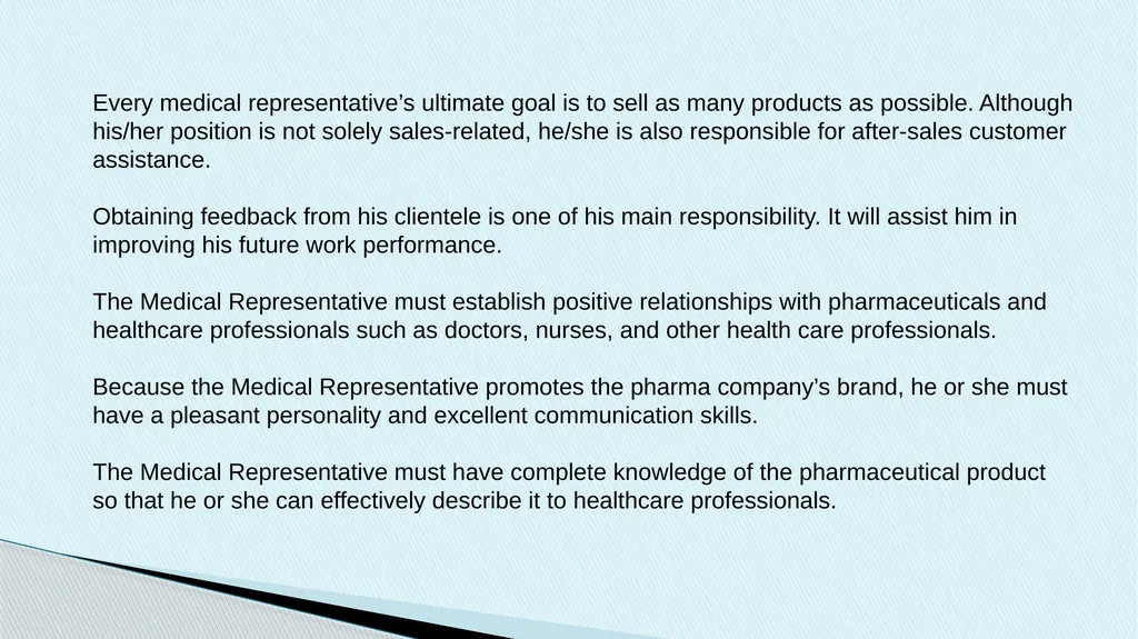 IT Enabled Medical Sales Representative Module 1 - slide 4 of 9