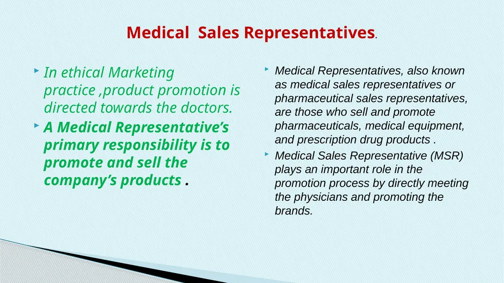 IT Enabled Medical Sales Representative Module 1 - slide 2 of 9