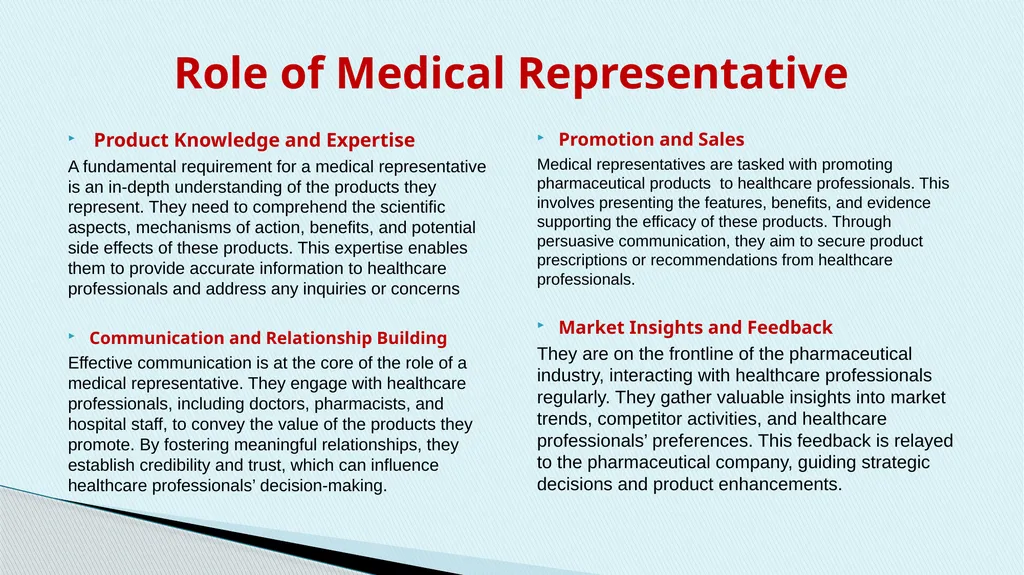 IT Enabled Medical Sales Representative Module 1 - slide 6 of 9