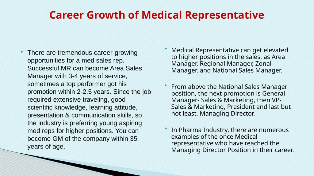 IT Enabled Medical Sales Representative Module 1 - slide 8 of 9