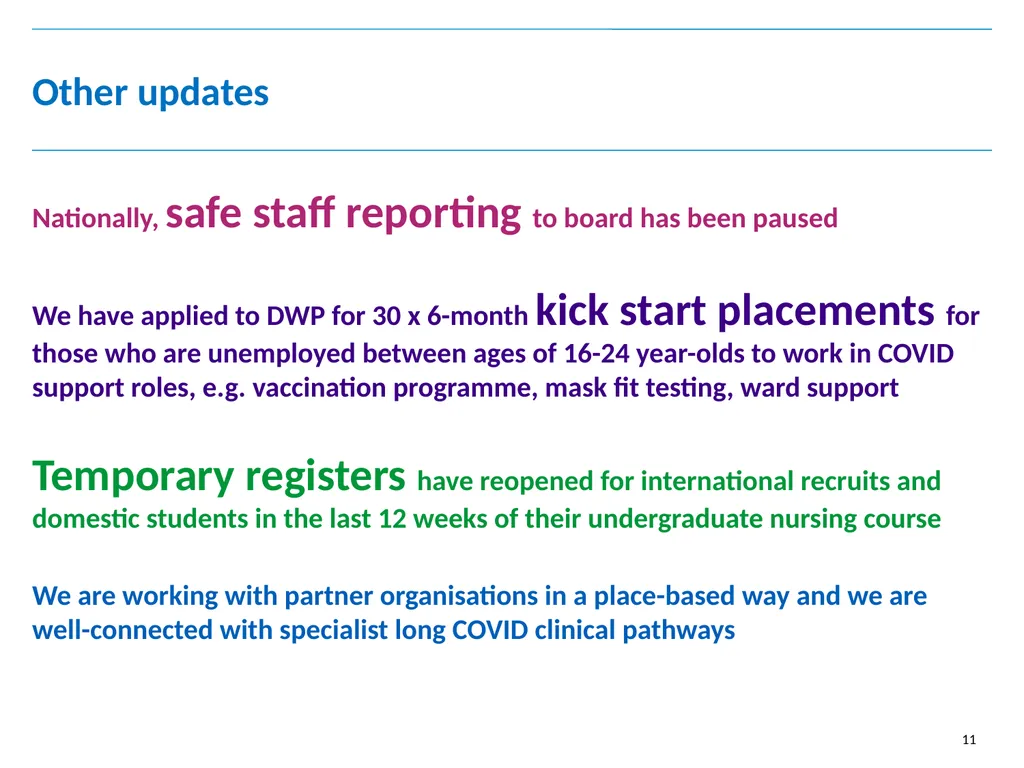 Chief Executive’s update Board of Directors 27 - slide 11 of 13