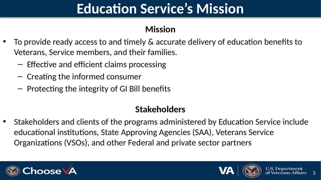 VFW Training Conference Terry Warren, Education - slide 3 of 19