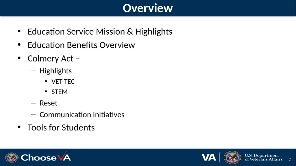 VFW Training Conference Terry Warren, Education - slide 2 of 19