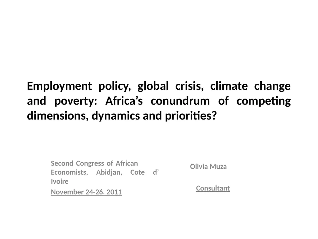 Second Congress of African Economists, Abidjan, - slide 1 of 12