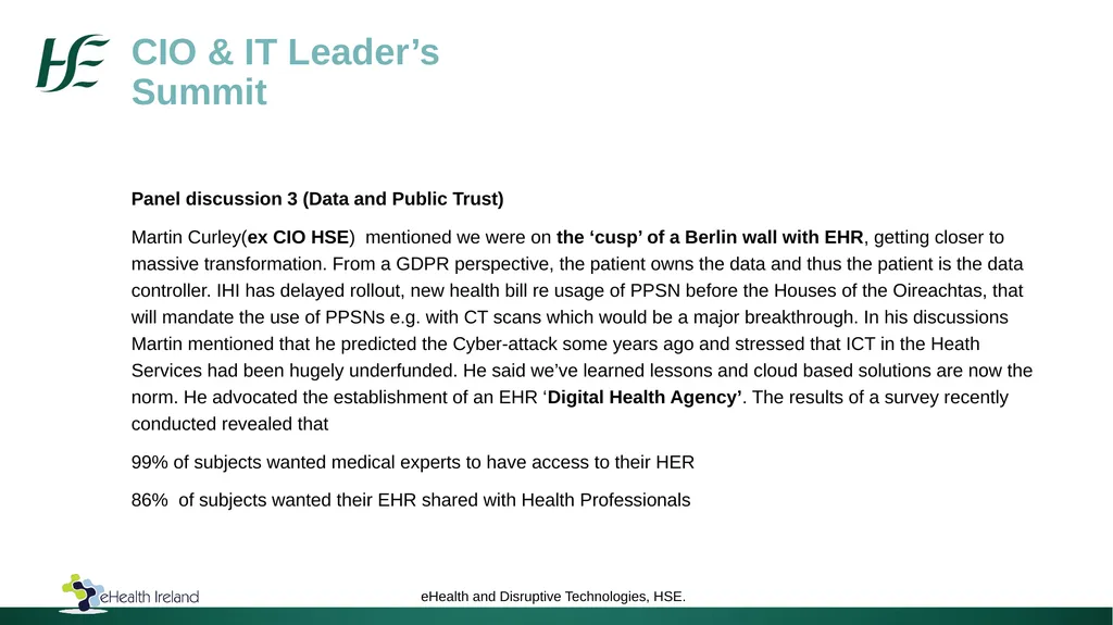 Shared Learning - CIO Leaders Summit Croke Park - slide 7 of 9