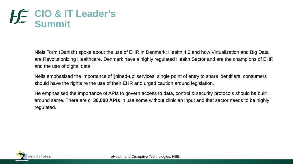 Shared Learning - CIO Leaders Summit Croke Park - slide 8 of 9