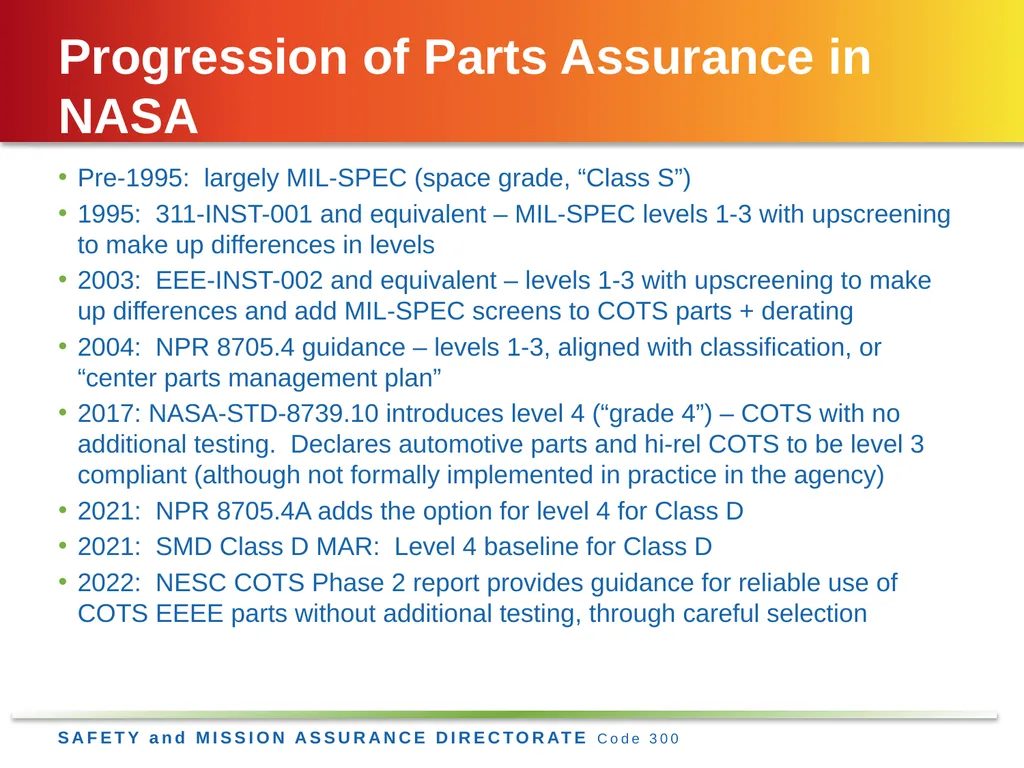 Jesse Leitner, Chief SMA Engineer, NASA GSFC Jesse - slide 21 of 23