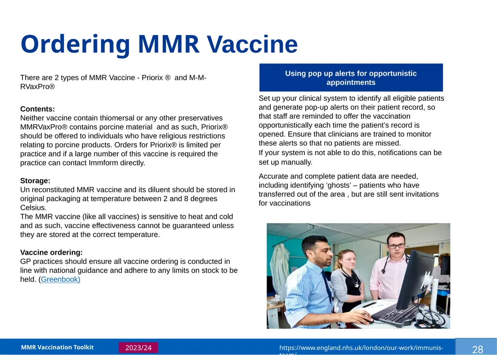 MMR Vaccination Programme Toolkit for improving - slide 31 of 35
