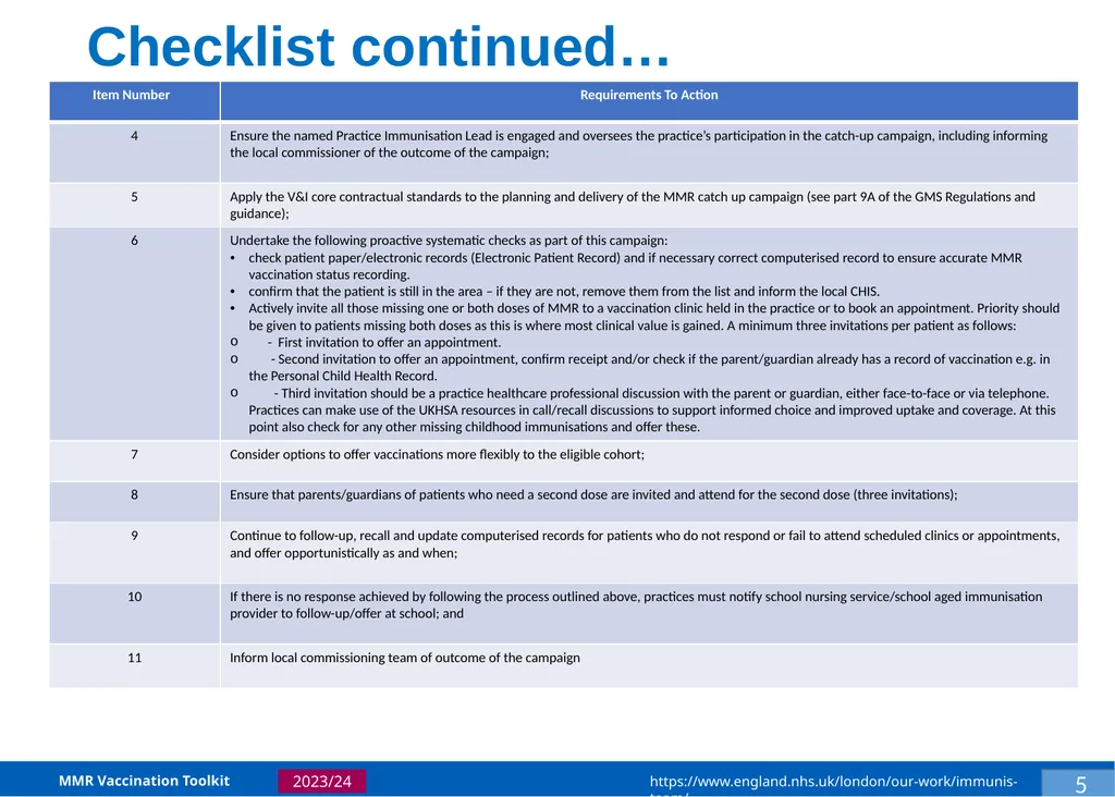 MMR Vaccination Programme Toolkit for improving - slide 8 of 35