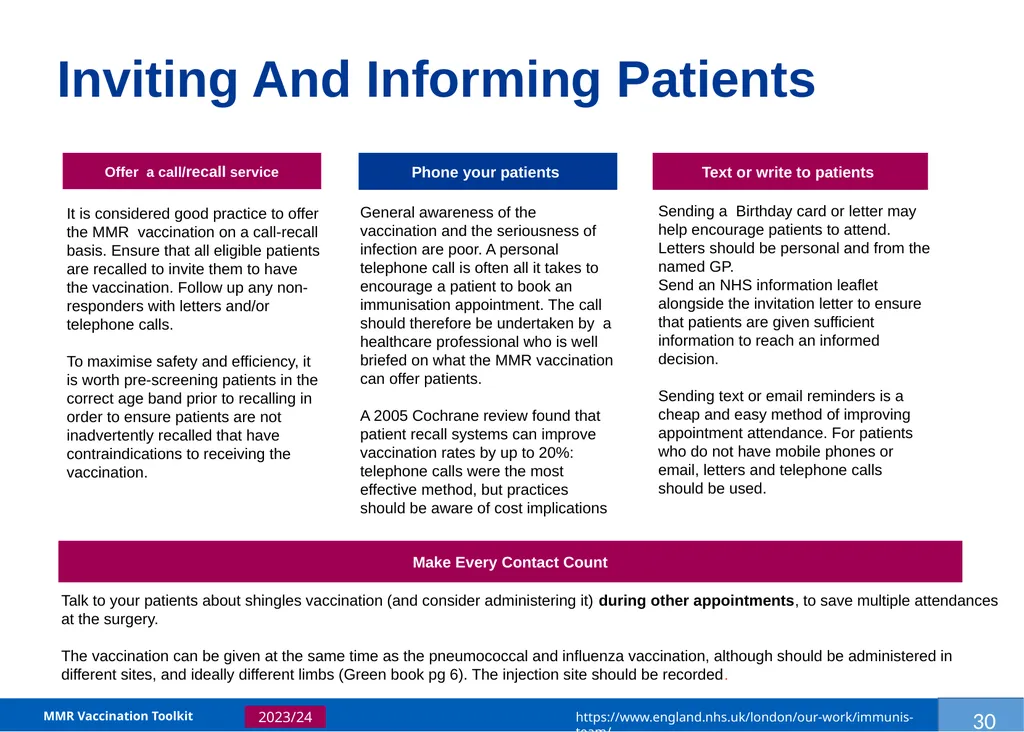 MMR Vaccination Programme Toolkit for improving - slide 33 of 35