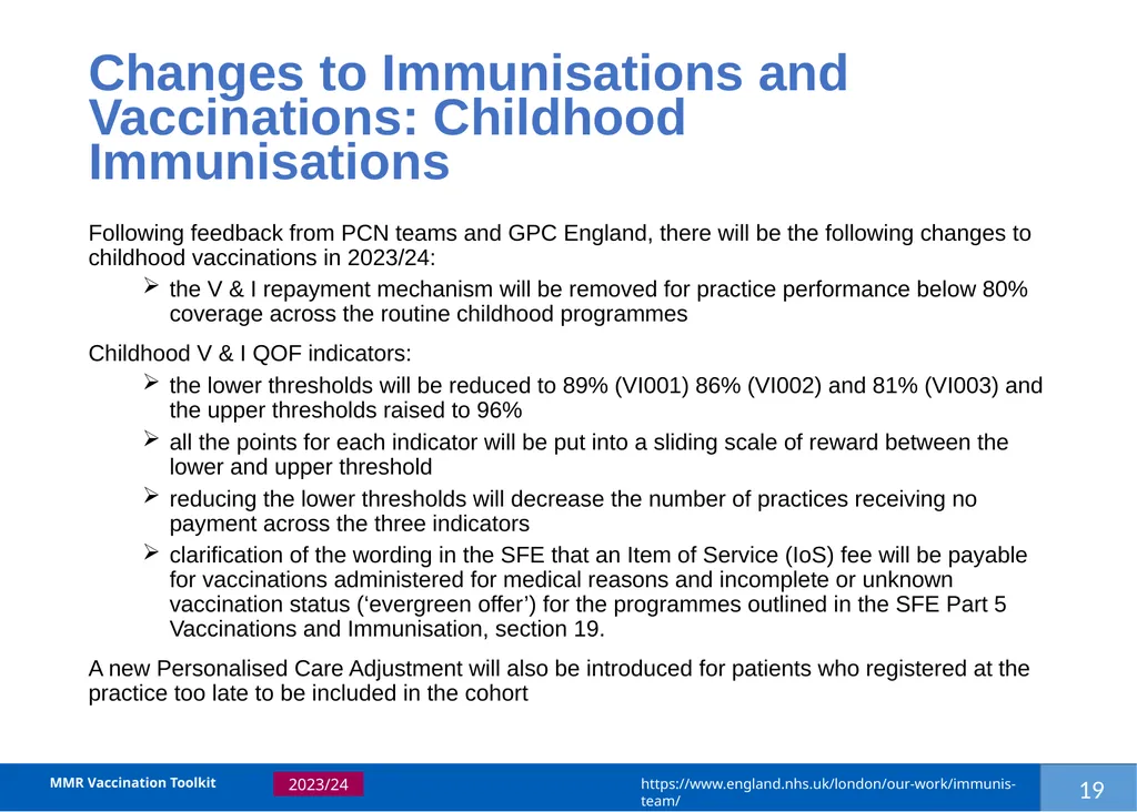 MMR Vaccination Programme Toolkit for improving - slide 22 of 35